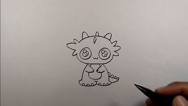 How to draw a dragon easy and cute | Simple Drawings смотреть онлайн