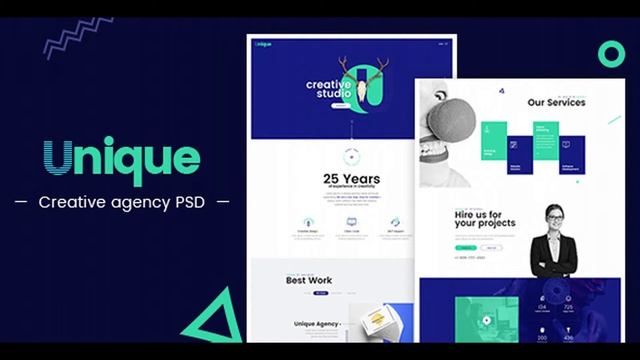 Unique - Creative Agency Landing Page PSD | Themeforest Website Templates and Themes смотреть онлайн