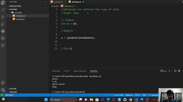 Part -1. Explain basic of Javascript , Variables , Datatype and typeOf operator. смотреть онлайн