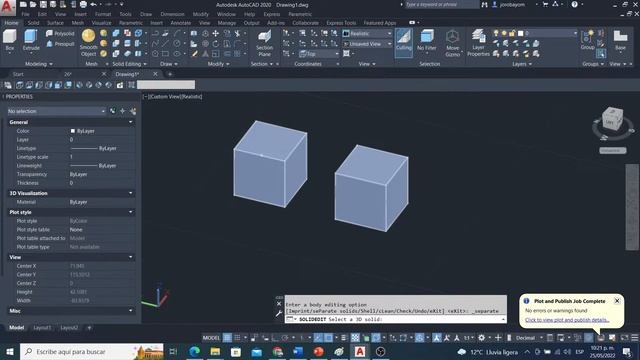 AUTOCAD HERRAMIENTA SEPARATE 3D смотреть онлайн