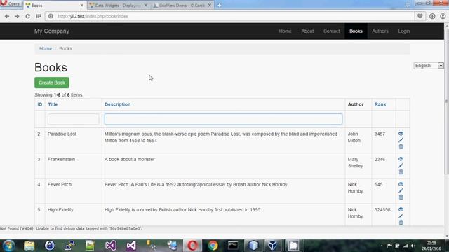 Yii 2.0 Part 18 - The GridView widget смотреть онлайн