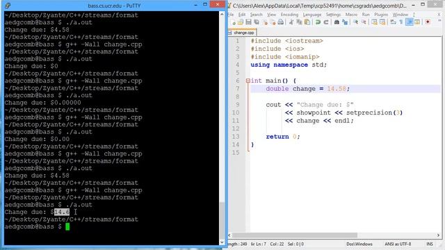 Programming example: Output formatting with floating point manipulation смотреть онлайн