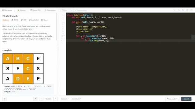 LeetCode Word Search | Depth First Search | Python смотреть онлайн