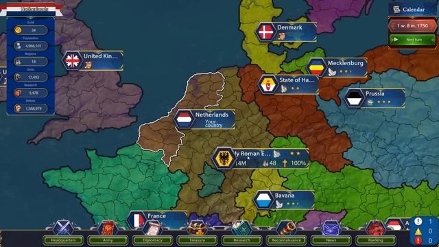 Full-Scale 1750 Dutch Invasion of Europe | Generals & Rulers First Look Gameplay смотреть онлайн