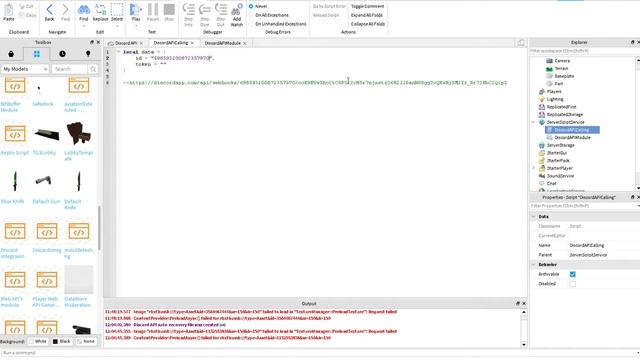 Discord Logging - Roblox Studio смотреть онлайн