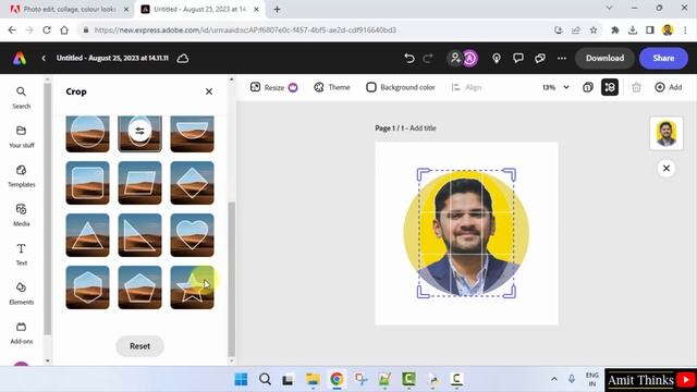 How to Crop an image on Adobe Express | Adobe Express Tutorial | Amit Thinks смотреть онлайн