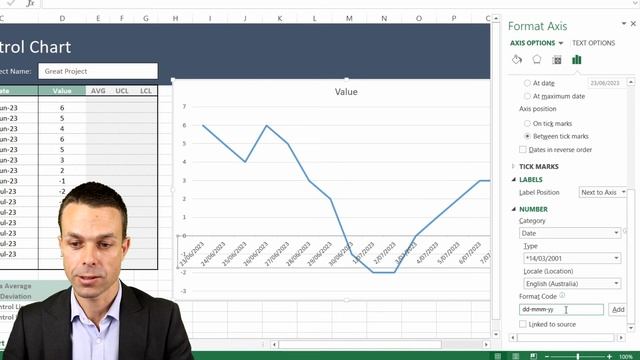Making a Control Chart in Excel (with dynamic control lines!) смотреть онлайн