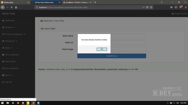 P-43 Admin Panel Creating - Sliders Url - Create Ecommerce Site Tutorial смотреть онлайн