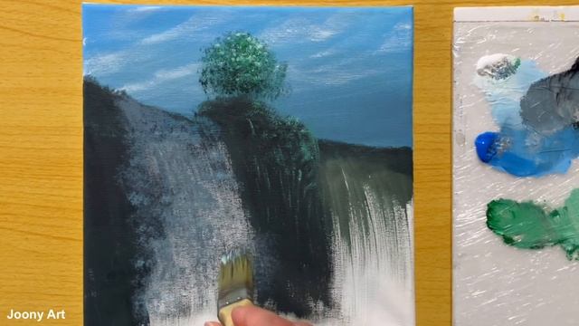 Waterfall Painting / Acrylic Painting for Beginners / STEP by STEP #197 / 폭포 아크릴화 смотреть онлайн