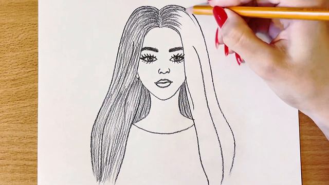 How to draw a girl step by step for beginners || Easy pencil drawing смотреть онлайн
