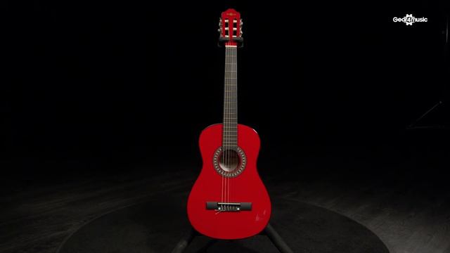 Junior 1/2 Classical Guitar, Red, by Gear4music | Gear4music demo смотреть онлайн