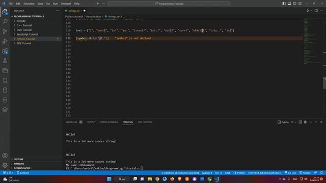 Python Tutorial 2.1.4 - Using the String Method "Strip" смотреть онлайн