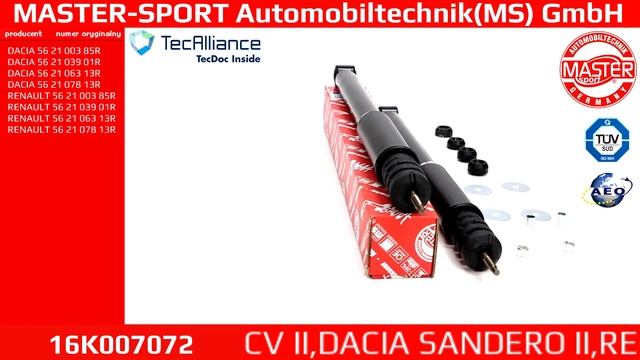 16K007072 | SHOCK ABSORBER KIT | Master-Sport-Automobiltechnik (MS) GmbH смотреть онлайн