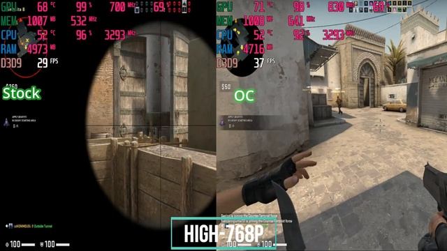 Counter Strike GO || HIGH On Nvidia GT 430+i3 3220+6GB RAM|| stock vs oc смотреть онлайн