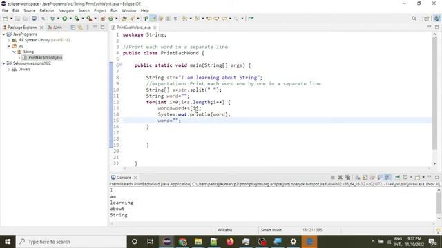 Java program:1.Print Each Word of String смотреть онлайн