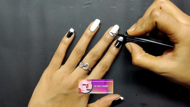 Easy Zebra Print Nail Art Tutorial | 2021 | Nail Design | #zebra #blackandwhite | #13