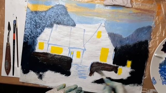 Пишу зимний пейзаж? Рисуем вместе со мной?♀️ смотреть онлайн