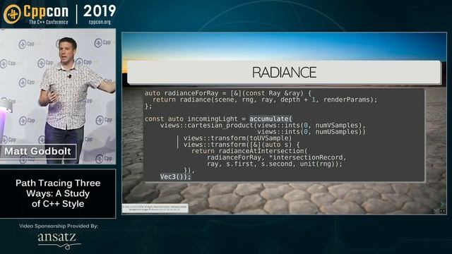 CppCon 2019: Matt Godbolt “Path Tracing Three Ways: A Study of C++ Style” смотреть онлайн