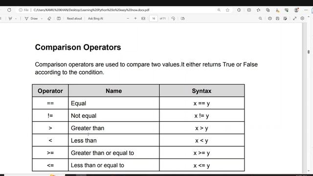Python Comparison Operators (Class 20) смотреть онлайн