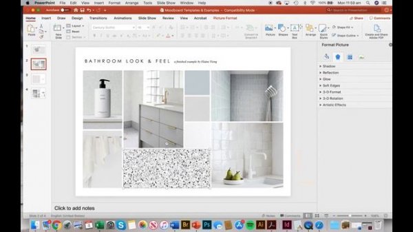 How to create a Moodboard/Visionboard on Powerpoint (perfect for Interior Design with free template