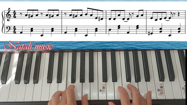 #всинемморе В Синем Море, В Белой Пене На Пианино Обучение +Ноты Разбор Оставайся Мальчик С Нами