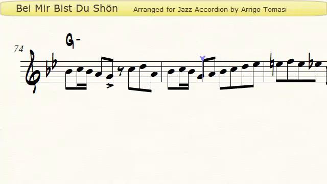 Bei Mir Bist Du Schön - Jazz Accordion Sheet Music смотреть онлайн