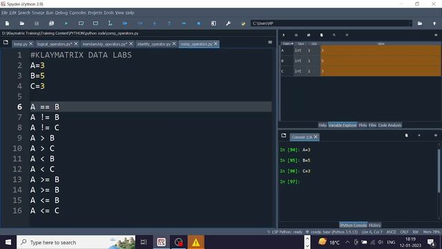Python Comparison Operators смотреть онлайн