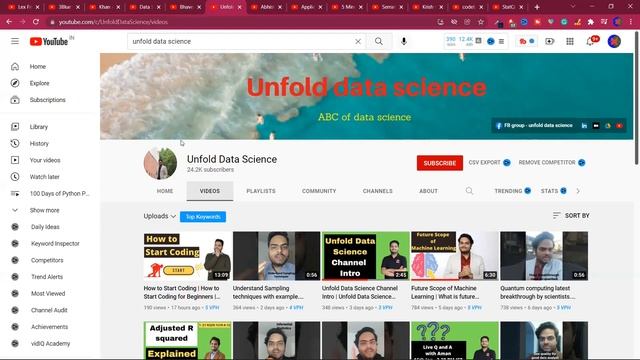 My Top YouTube Channels for ML @bhattbhavesh91 @UnfoldDataScience @codebasics @krishnaik06 смотреть онлайн