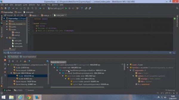 WebStorm 9 - Spy-js for Node.js: tracing, debugging and profiling Node