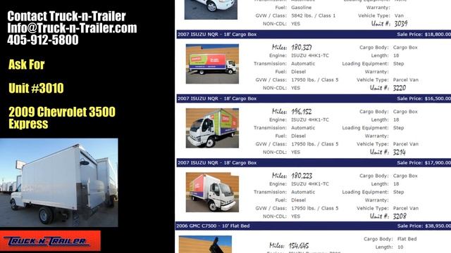 2009 Chevrolet 3500 12' Box Truck, 4.8L V8, Automatic, Rail Lift Gate, Unit #3010 смотреть онлайн