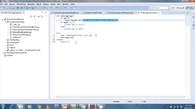 Lesson - 43 : Python3 - Python Exception Handling : Raising exceptions смотреть онлайн