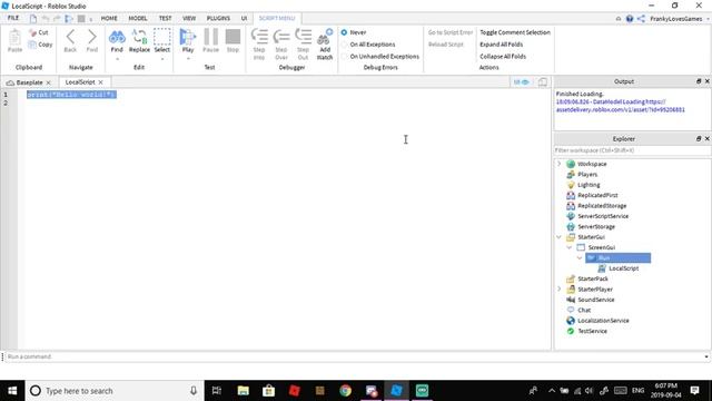 Roblox Run/Walk Script Tutorial смотреть онлайн