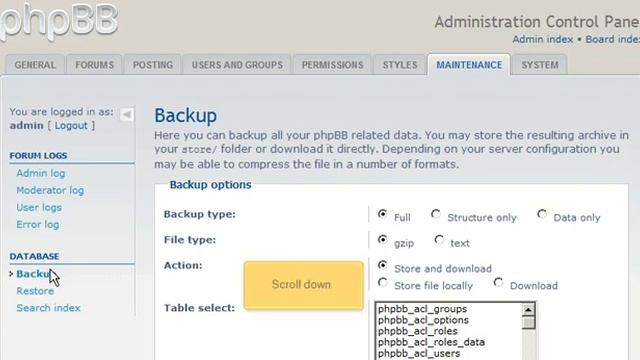 PHBB3 - How to backup your database in PHPBB3. смотреть онлайн