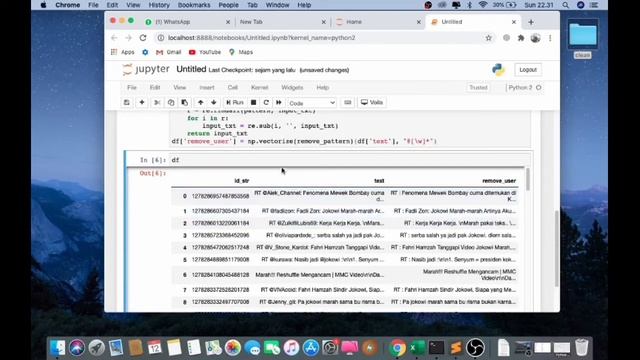 Cleaning data Twitter melalui python jupyter notebook смотреть онлайн