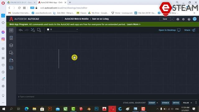 AutoCAD Web App- Bài 1: Đăng nhập và lệnh vẽ đường thẳng - e-STEAM Education смотреть онлайн