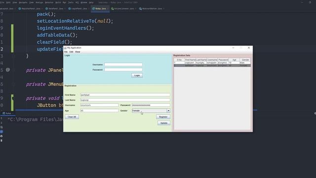 JAVA GUI Events Part C: Updating selected row in JTable using mouse and action event listener смотреть онлайн