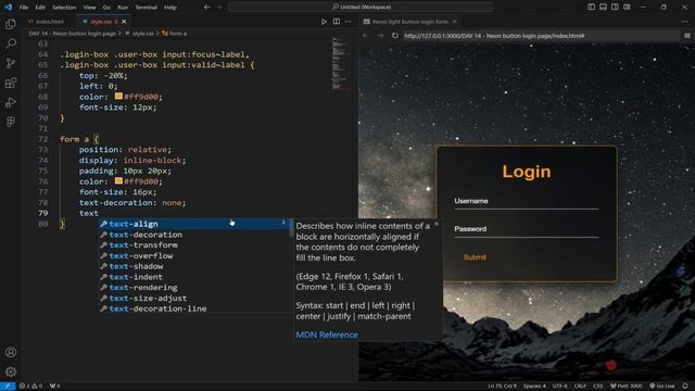 DAY 14/43 | Web Development Challenge | Neon Button Login Page Tutorial | HTML & CSS смотреть онлайн