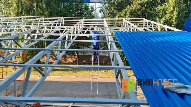 Односкатный навес из профнастила смотреть онлайн