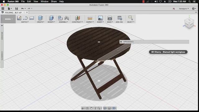 Animation Fusion360 Folding Table Assembly 3D Modeling from AutoCAD смотреть онлайн