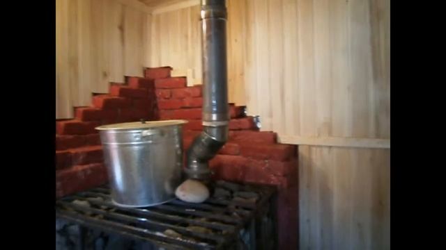Солдатская печь буржуйка в бане. Эконом вариант. смотреть онлайн