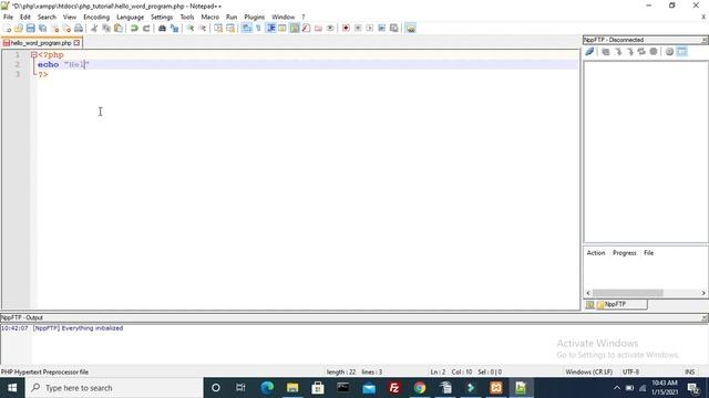 PHP Tutorial for Beginners to Advance Full Course First Program Of PHP Hello Word Part 10 смотреть онлайн