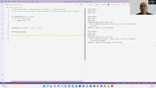 Python Functions - The Basics - A bit more detail смотреть онлайн