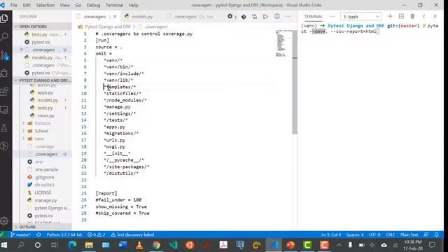 Pytest Django and Django Rest Framework: 6 - Code Coverage (pytest-cov) смотреть онлайн