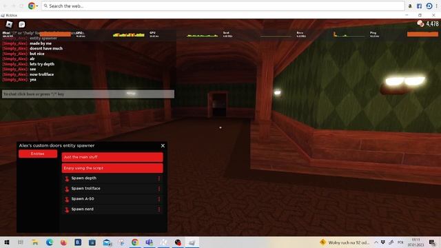 Roblox Doors Custom Entity Spawner Script Made By Me #robloxdoors #script #executor #roblox #doors
