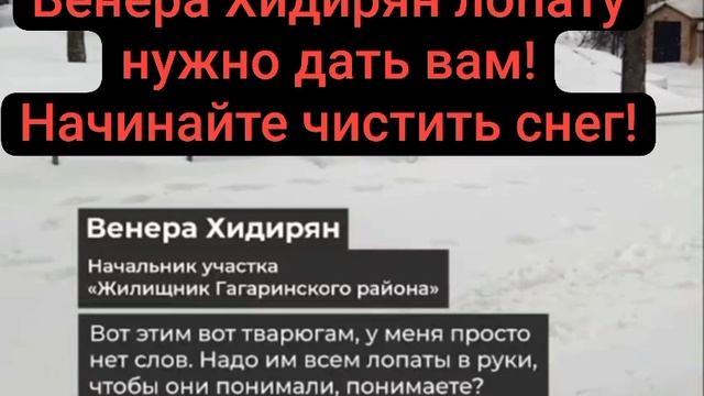 Венера Хидирян возмущается,что москвичи жалуются на плохую уборку снега ! Так не умирает снег двоник смотреть онлайн