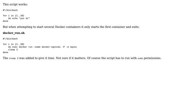 Unix & Linux: Bash script to start Docker containers смотреть онлайн