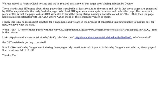 Drupal: Dynamic content generated via a PHP Filter field is not being indexed by Google смотреть онлайн