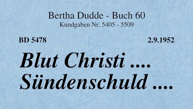 BD 5478 - BLUT CHRISTI .... SÜNDENSCHULD .... смотреть онлайн