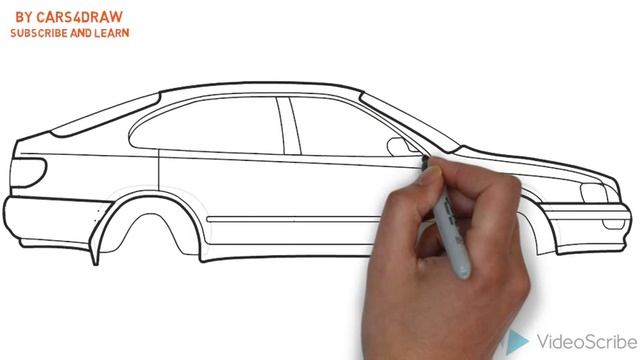 How To Draw A Toyota Carina Liftback / Как нарисовать Toyota Carina Liftback