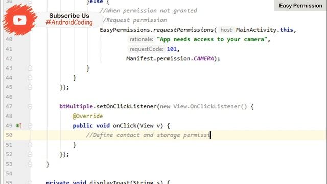 How to Implement Easy Permission Library in Android Studio | EasyPermission | Android Coding смотреть онлайн